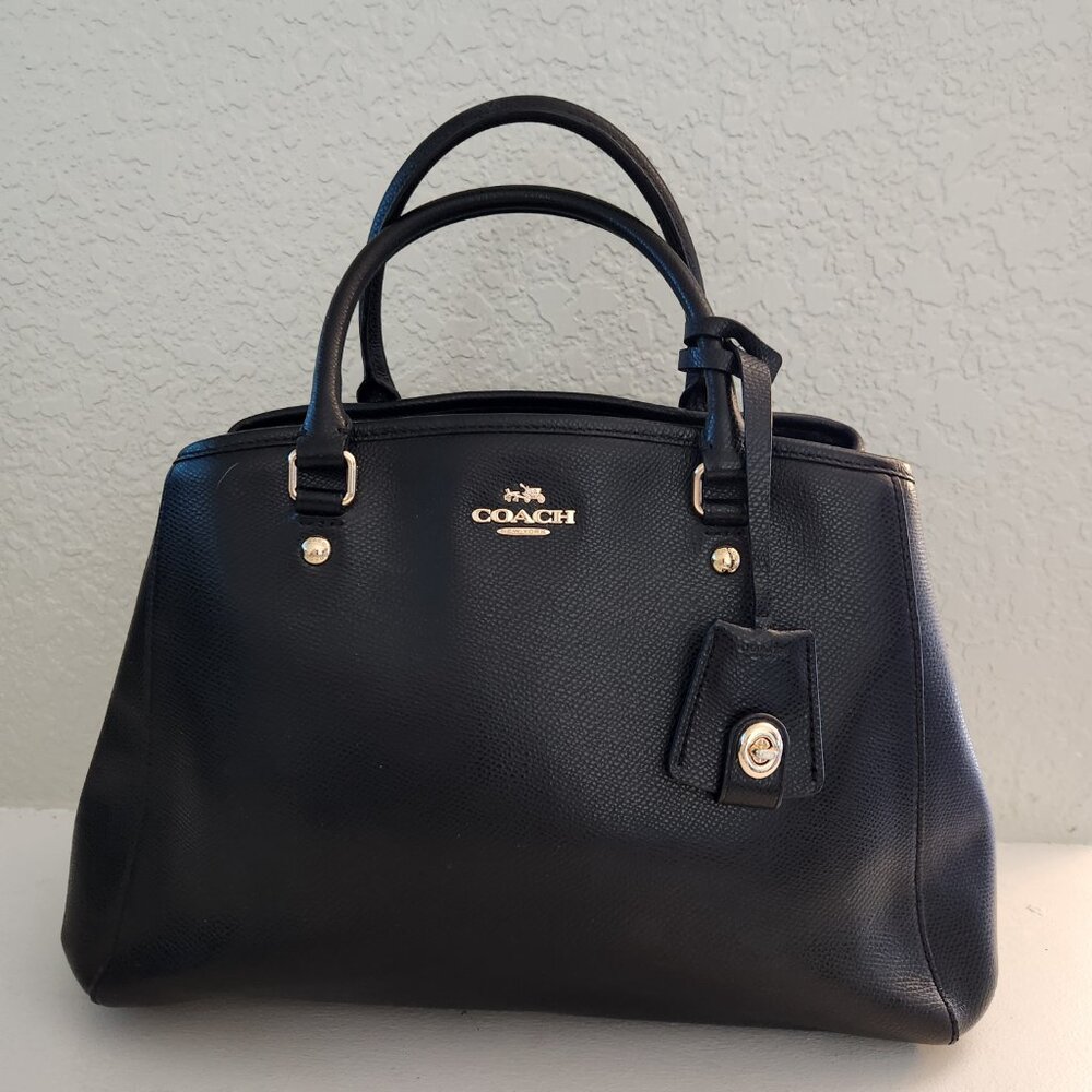 Like New Coach Margot Black Leather Shoulder Bag Purse